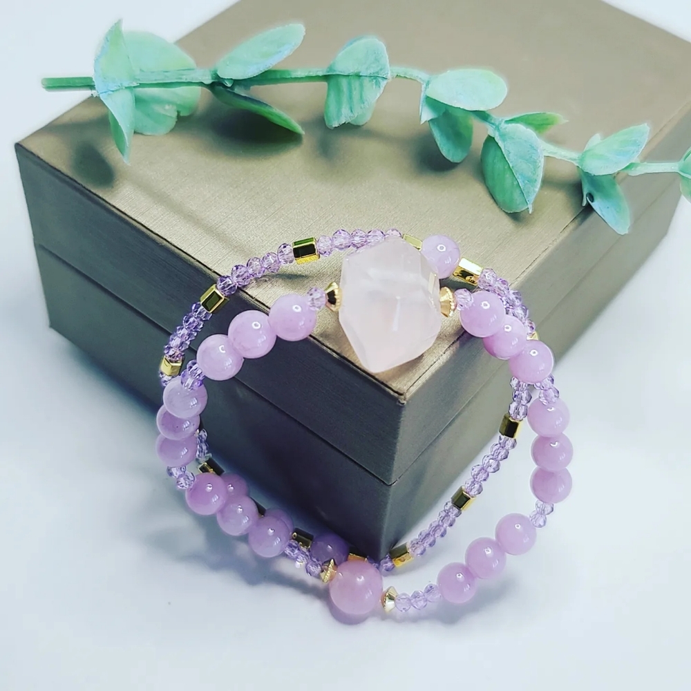 Kunzite set of 2 bracelets